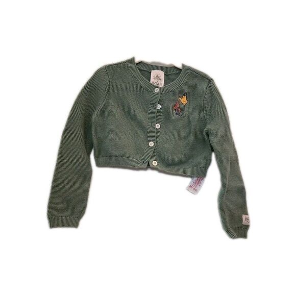 Disney Animator's Collections Green Knit Girl's Size 3 Butterfly Button Cardigan - Picture 1 of 9